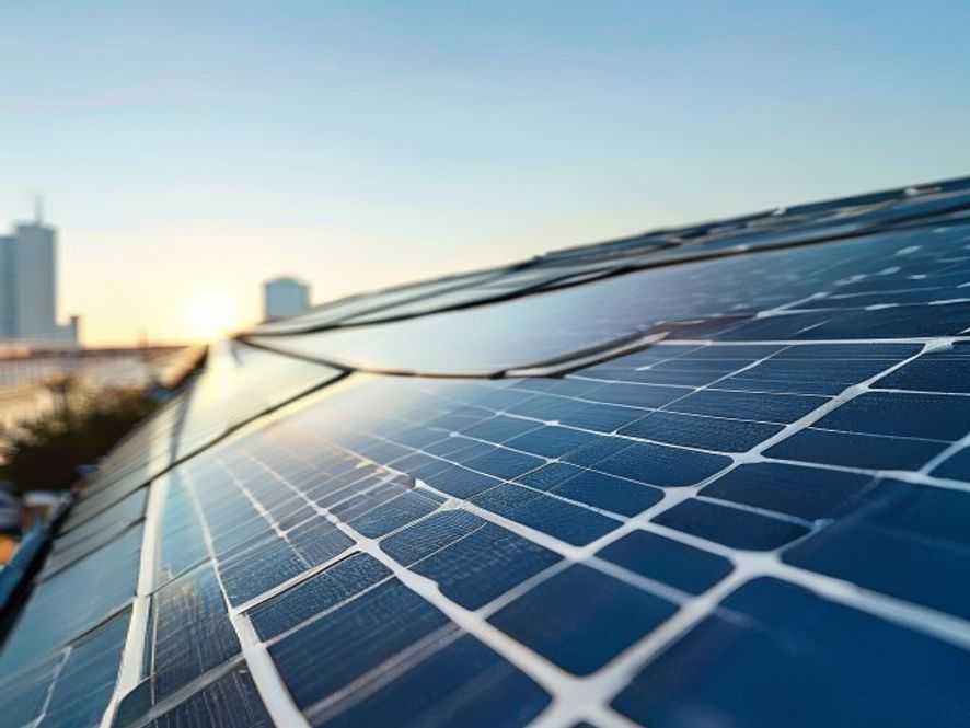 Close-up of solar panels, showcasing the core technology behind solar energy systems.