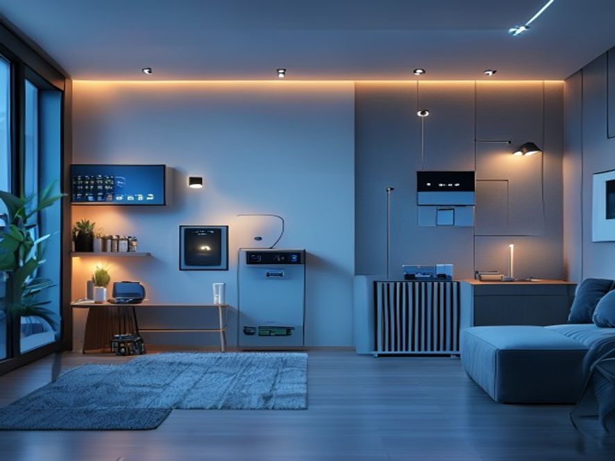 Battery storage and monitoring components for maximizing solar energy efficiency.