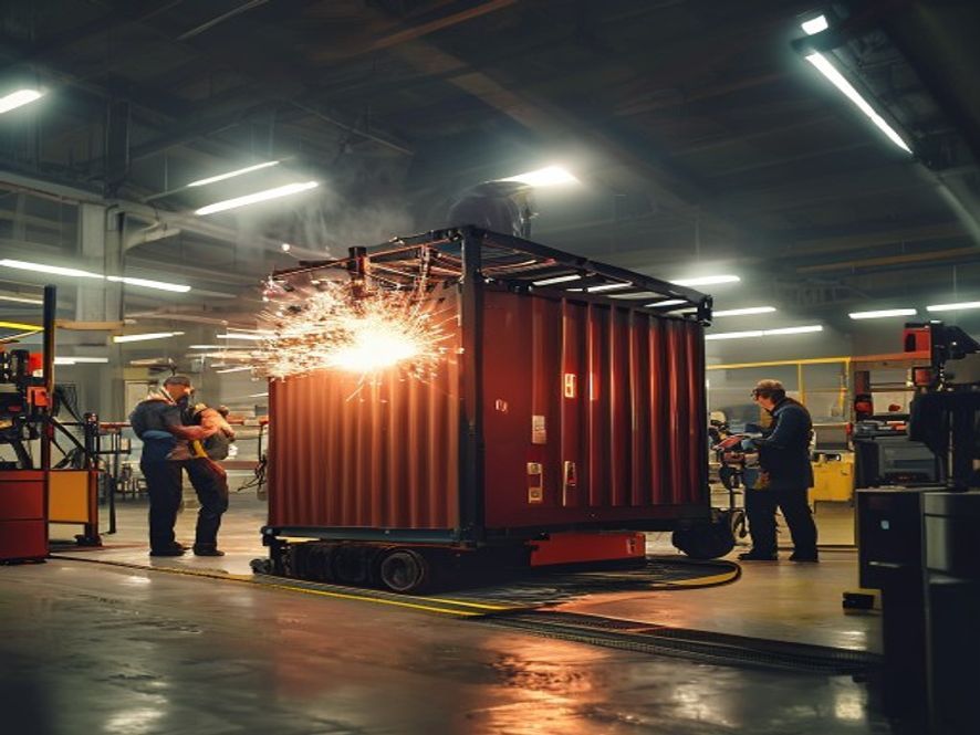 OEM factory quality control and customization process for mobile substation skid containers.
