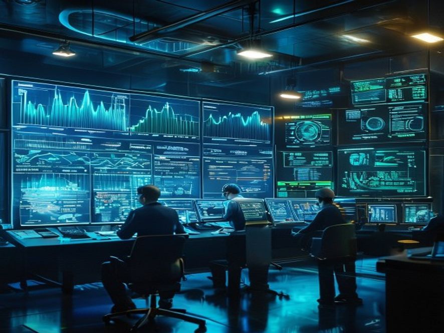Control room operators monitoring the rapid deployment energy storage system for cost savings and grid stability
