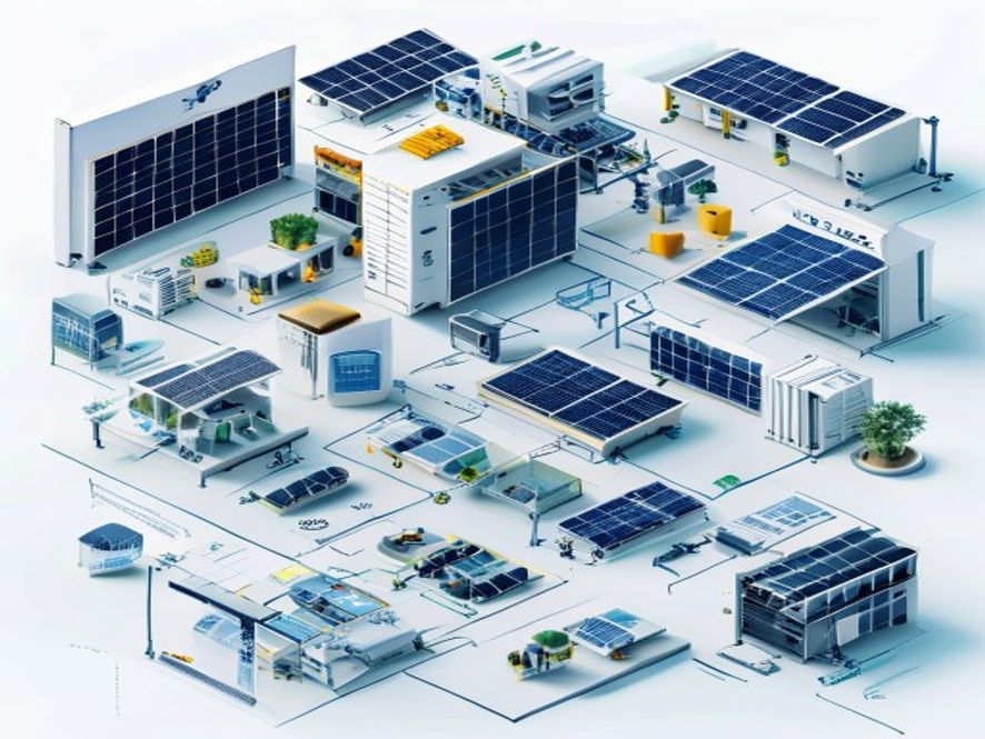 Key components and system architecture of a 100kW+ PV and storage system.